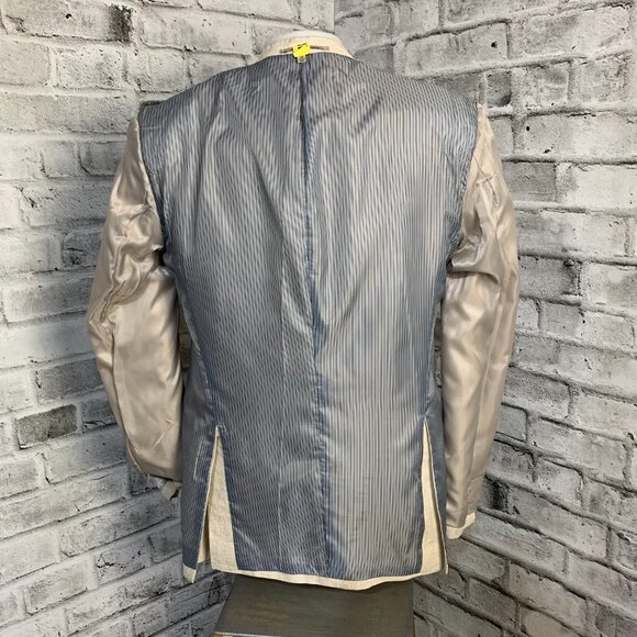 Vintage 90s Le Chateau Lightweight 100% Linen Two Button Blazer Sport Coat - Picture 7 of 16